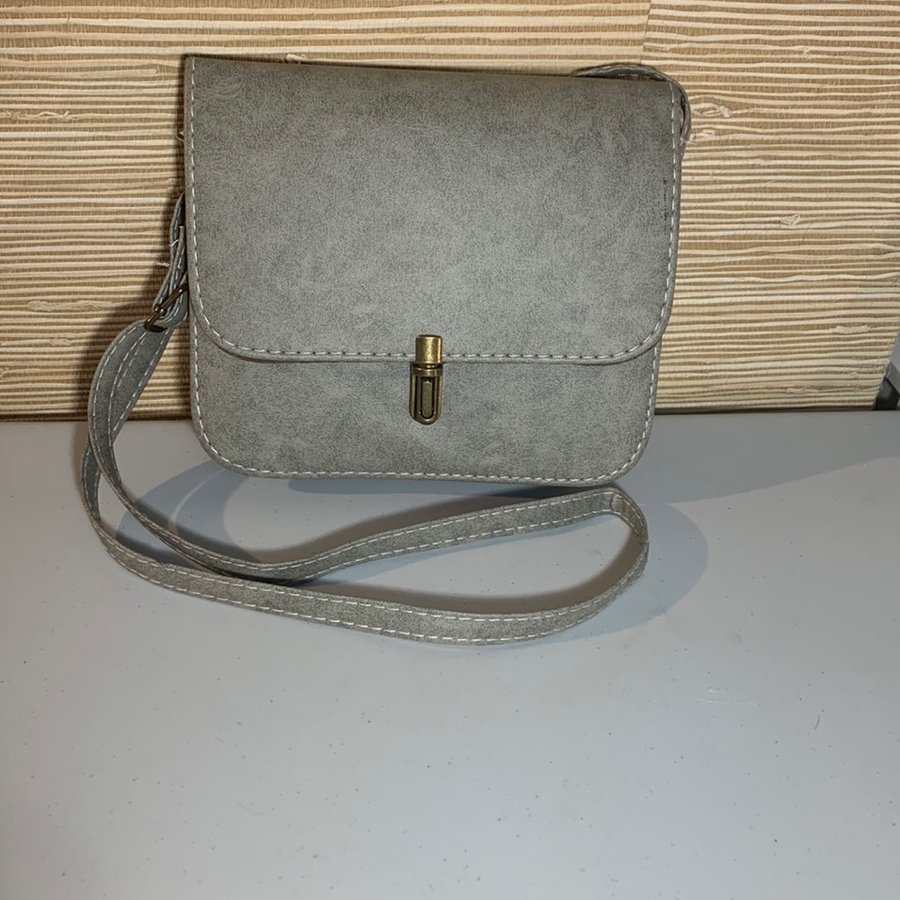Small Gray Leather Purse